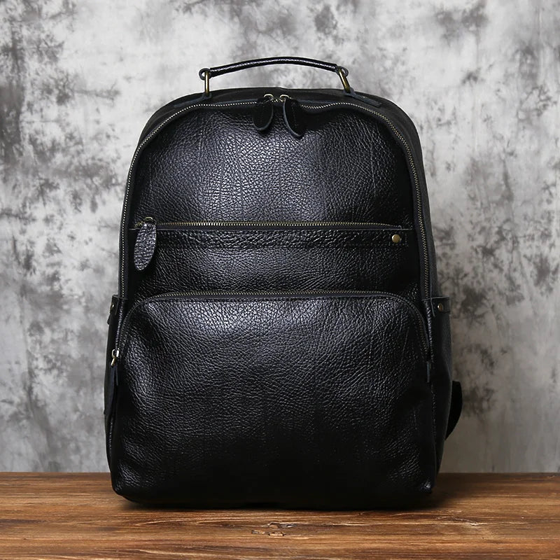 NZPJ Retro Genuine Leather Men's Backpack