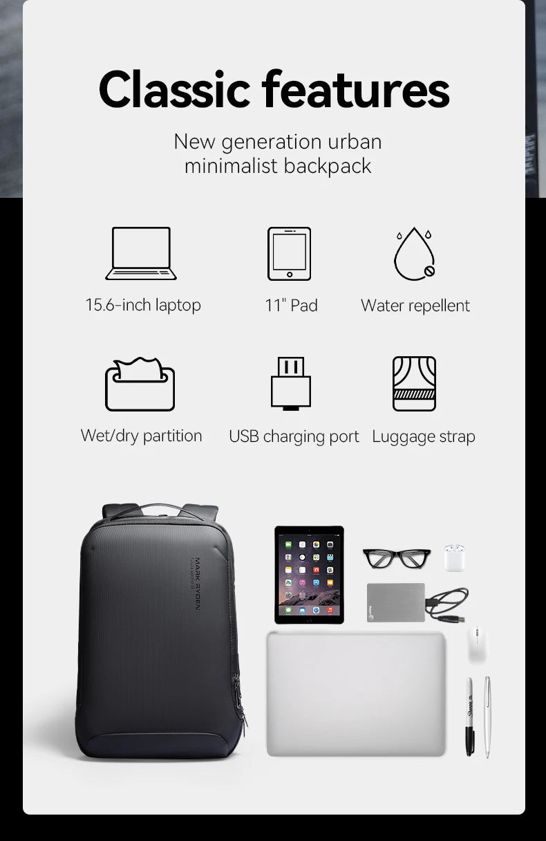 MARK RYDEN Slim Laptop Backpack for Men