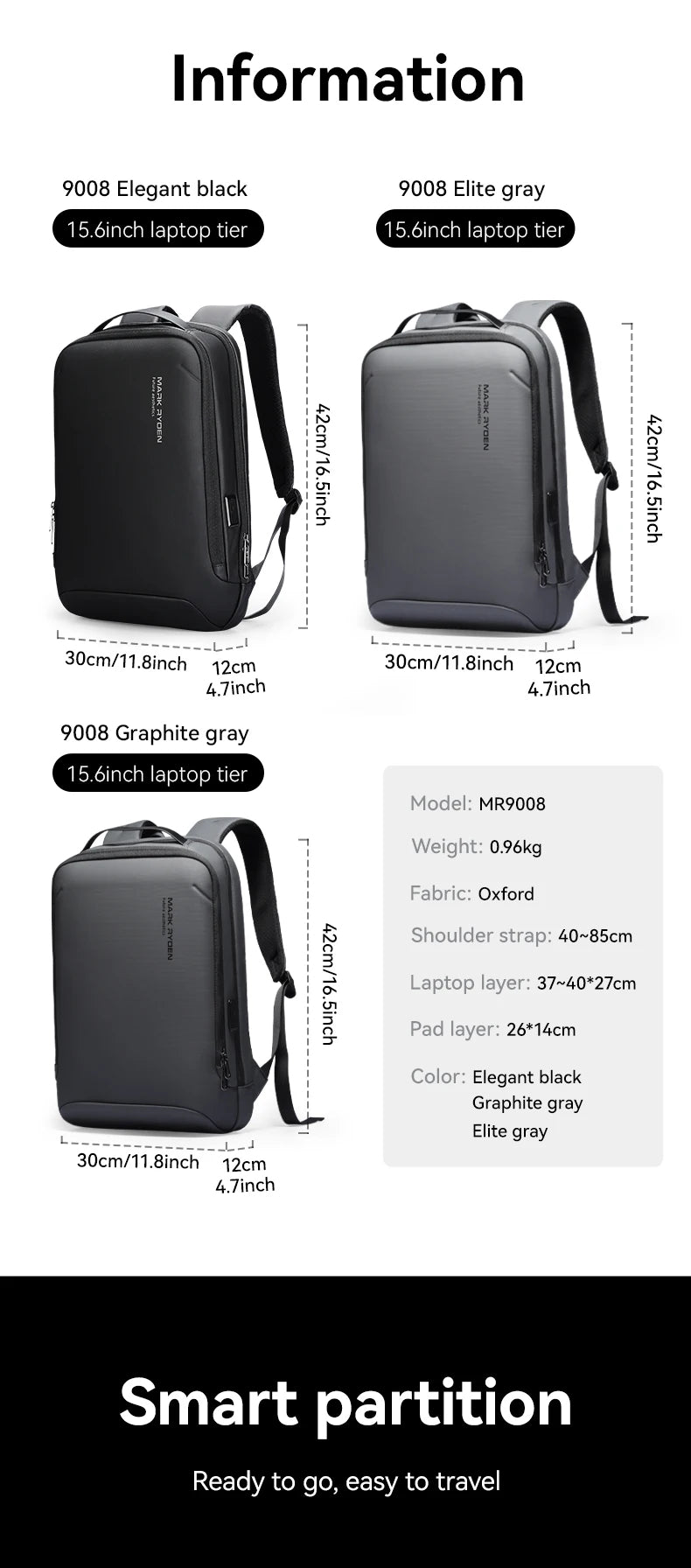 MARK RYDEN Slim Laptop Backpack for Men