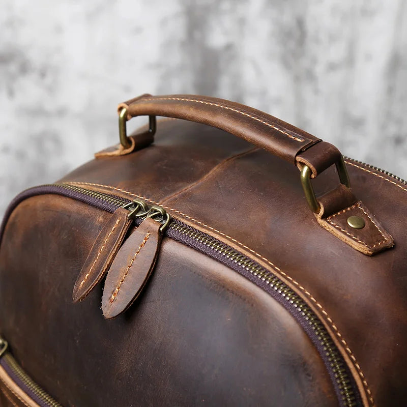 NZPJ Retro Genuine Leather Men's Backpack
